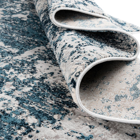 Blue 2' 7 x 12' Finsbury Runner Area Rug 60% Polypropylene & 40% Polyester Contemporary Carpet for Living Rooms, Dining, Offices for Sale at Rug Engine
