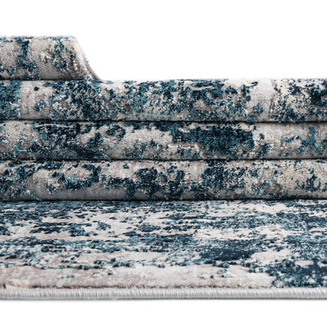 Blue 2' 7 x 12' Finsbury Runner Area Rug 60% Polypropylene & 40% Polyester Contemporary Carpet for Living Rooms, Dining, Offices for Sale at Rug Engine