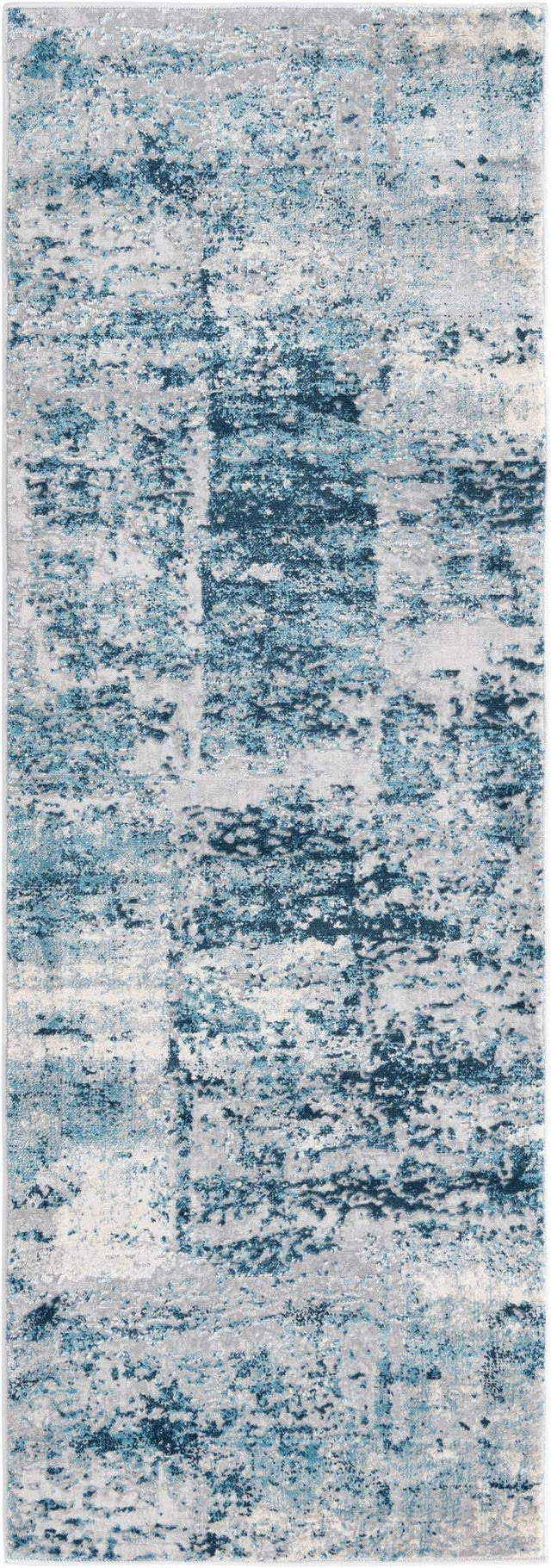 Blue 2' x 6' Finsbury Runner Area Rug 60% Polypropylene & 40% Polyester Contemporary Carpet for Living Rooms, Dining, Offices for Sale at Rug Engine