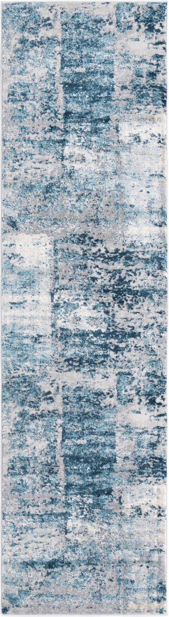 Blue 2' x 8' Finsbury Runner Area Rug 60% Polypropylene & 40% Polyester Contemporary Carpet for Living Rooms, Dining, Offices for Sale at Rug Engine