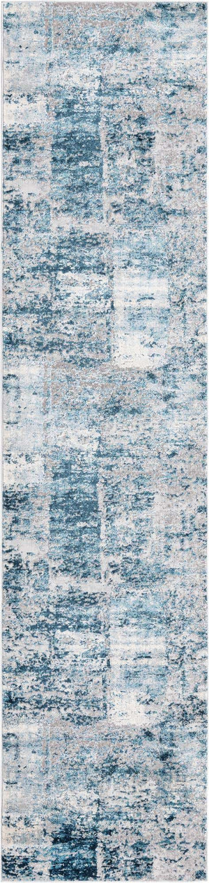 Blue 2' 7 x 12' Finsbury Runner Area Rug 60% Polypropylene & 40% Polyester Contemporary Carpet for Living Rooms, Dining, Offices for Sale at Rug Engine