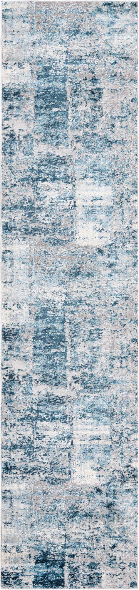 Blue 2' 7 x 12' Finsbury Runner Area Rug 60% Polypropylene & 40% Polyester Contemporary Carpet for Living Rooms, Dining, Offices for Sale at Rug Engine