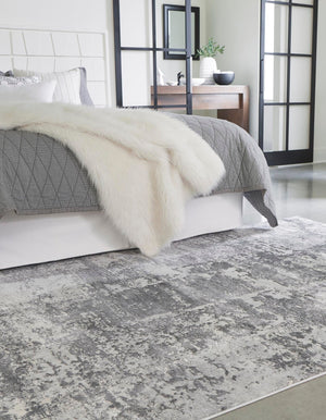 Gray 3' 3 x 5' 3 Finsbury Rectangle Area Rug 60% Polypropylene & 40% Polyester Contemporary Carpet for Living Rooms, Dining, Offices for Sale at Rug Engine
