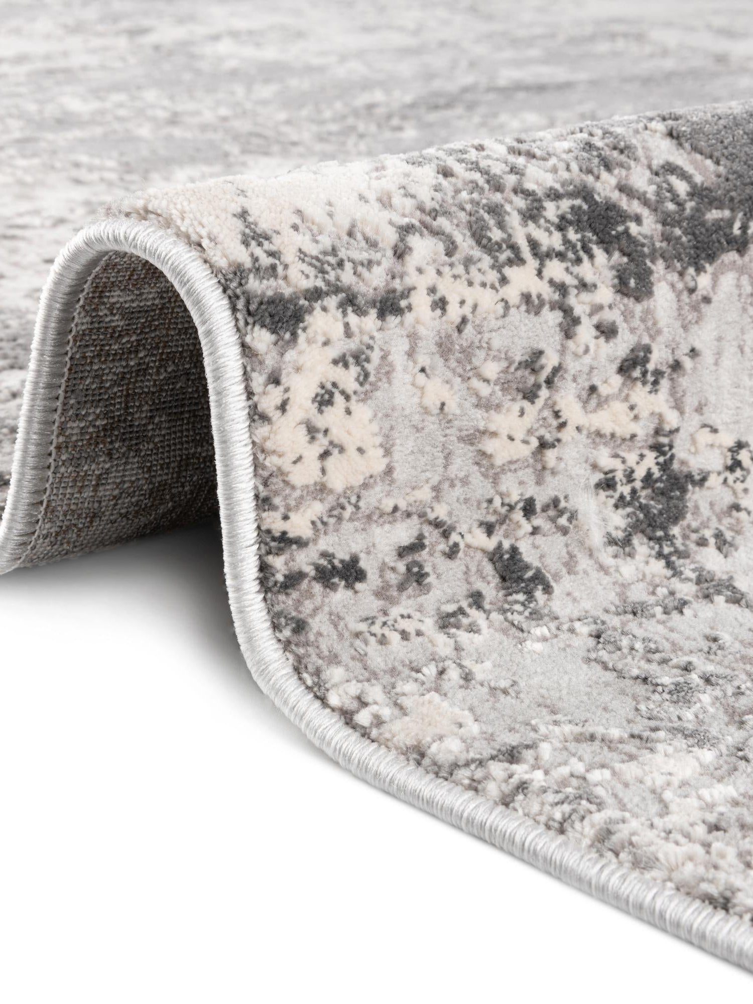 Gray 4' x 6' Finsbury Rectangle Area Rug 60% Polypropylene & 40% Polyester Contemporary Carpet for Living Rooms, Dining, Offices for Sale at Rug Engine