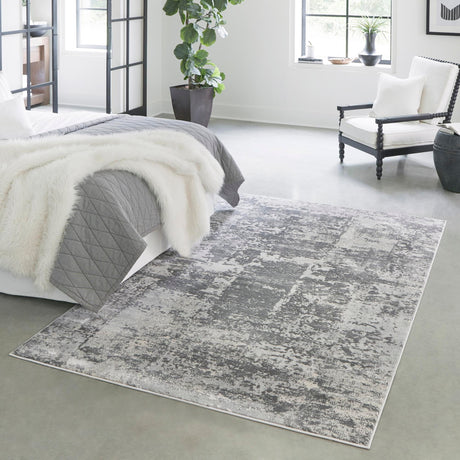 Gray 2' x 3' Finsbury Rectangle Area Rug 60% Polypropylene & 40% Polyester Contemporary Carpet for Living Rooms, Dining, Offices for Sale at Rug Engine