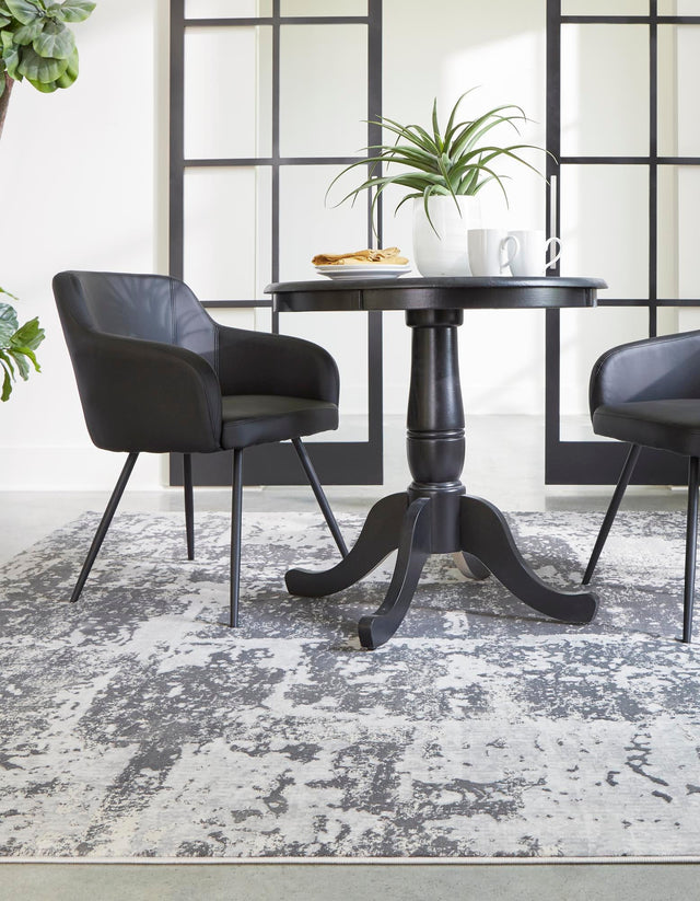 Gray 7' 10 x 7' 10 Finsbury Square Area Rug 60% Polypropylene & 40% Polyester Contemporary Carpet for Living Rooms, Dining, Offices for Sale at Rug Engine