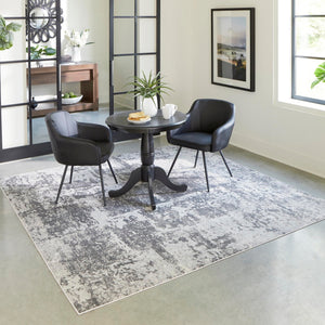 Gray 7' 10 x 7' 10 Finsbury Square Area Rug 60% Polypropylene & 40% Polyester Contemporary Carpet for Living Rooms, Dining, Offices for Sale at Rug Engine