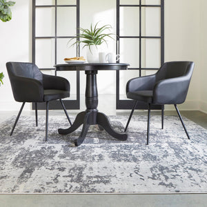 Gray 7' 10 x 7' 10 Finsbury Square Area Rug 60% Polypropylene & 40% Polyester Contemporary Carpet for Living Rooms, Dining, Offices for Sale at Rug Engine
