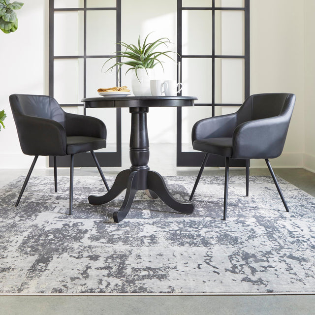 Gray 7' 10 x 7' 10 Finsbury Square Area Rug 60% Polypropylene & 40% Polyester Contemporary Carpet for Living Rooms, Dining, Offices for Sale at Rug Engine