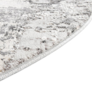 Gray 7' 10 x 10' Finsbury Oval Area Rug 60% Polypropylene & 40% Polyester Contemporary Carpet for Living Rooms, Dining, Offices for Sale at Rug Engine