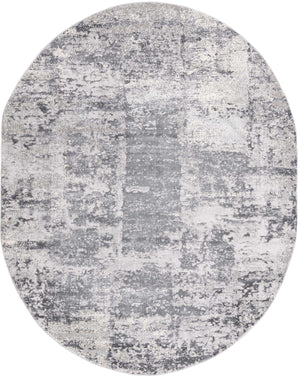 Gray 7' 10 x 10' Finsbury Oval Area Rug 60% Polypropylene & 40% Polyester Contemporary Carpet for Living Rooms, Dining, Offices for Sale at Rug Engine