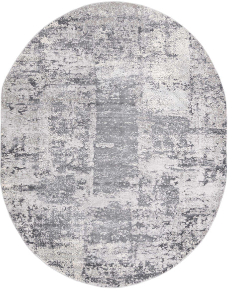 Gray 7' 10 x 10' Finsbury Oval Area Rug 60% Polypropylene & 40% Polyester Contemporary Carpet for Living Rooms, Dining, Offices for Sale at Rug Engine