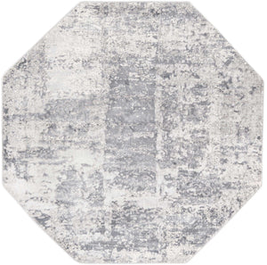 Gray 5' 3 x 5' 3 Finsbury Octagon Area Rug 60% Polypropylene & 40% Polyester Contemporary Carpet for Living Rooms, Dining, Offices for Sale at Rug Engine