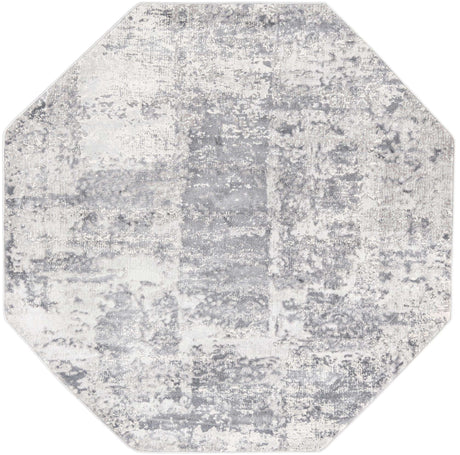 Gray 5' 3 x 5' 3 Finsbury Octagon Area Rug 60% Polypropylene & 40% Polyester Contemporary Carpet for Living Rooms, Dining, Offices for Sale at Rug Engine