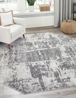 Gray 7' 10 x 7' 10 Finsbury Octagon Area Rug 60% Polypropylene & 40% Polyester Contemporary Carpet for Living Rooms, Dining, Offices for Sale at Rug Engine