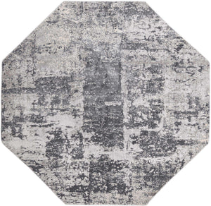 Gray 7' 10 x 7' 10 Finsbury Octagon Area Rug 60% Polypropylene & 40% Polyester Contemporary Carpet for Living Rooms, Dining, Offices for Sale at Rug Engine