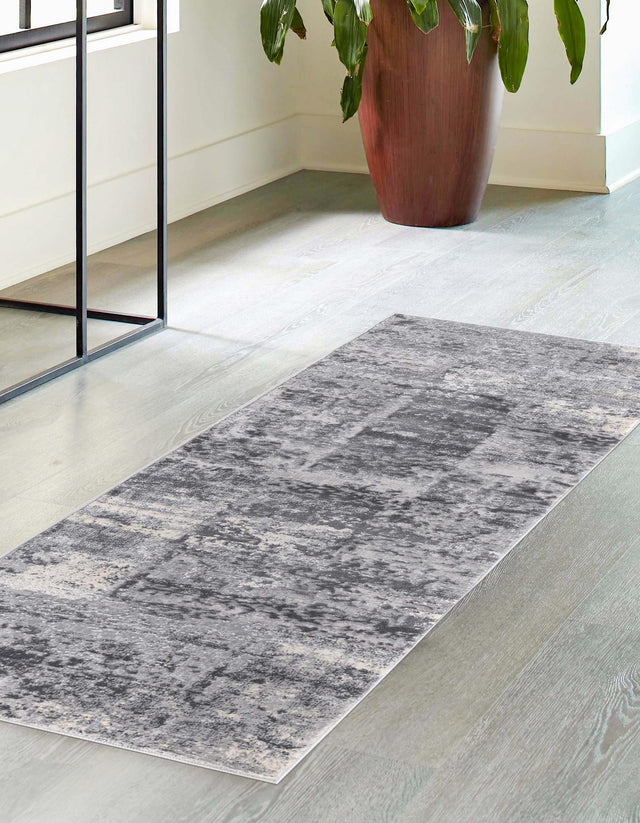 Gray 2' x 9' 10 Finsbury Runner Area Rug 60% Polypropylene & 40% Polyester Contemporary Carpet for Living Rooms, Dining, Offices for Sale at Rug Engine