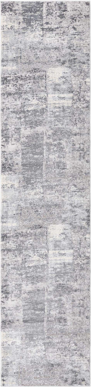 Gray 2' 7 x 12' Finsbury Runner Area Rug 60% Polypropylene & 40% Polyester Contemporary Carpet for Living Rooms, Dining, Offices for Sale at Rug Engine