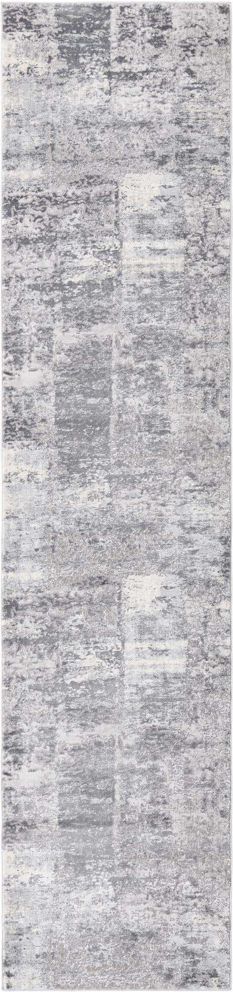 Gray 2' 7 x 12' Finsbury Runner Area Rug 60% Polypropylene & 40% Polyester Contemporary Carpet for Living Rooms, Dining, Offices for Sale at Rug Engine