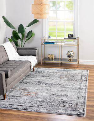 Multicolor 5' 3 x 8' Finsbury Rectangle Area Rug 60% Polypropylene & 40% Polyester Contemporary Carpet for Living Rooms, Dining, Offices for Sale at Rug Engine