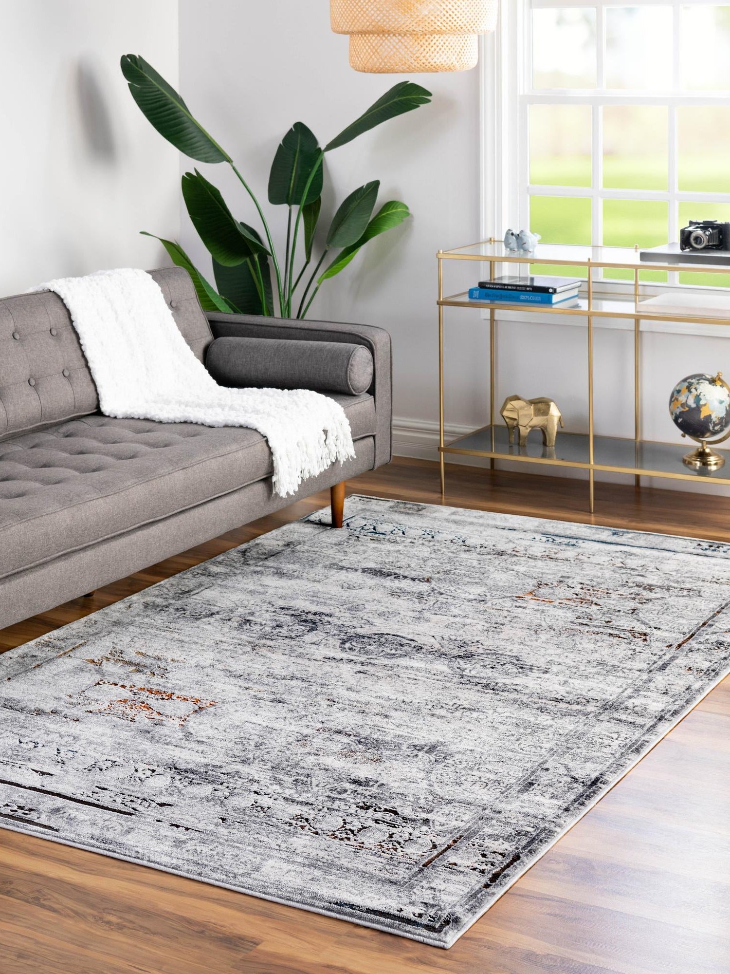 Multicolor 4' x 6' Finsbury Rectangle Area Rug 60% Polypropylene & 40% Polyester Contemporary Carpet for Living Rooms, Dining, Offices for Sale at Rug Engine