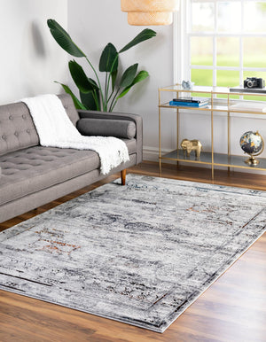 Multicolor 7' x 10' Finsbury Rectangle Area Rug 60% Polypropylene & 40% Polyester Contemporary Carpet for Living Rooms, Dining, Offices for Sale at Rug Engine