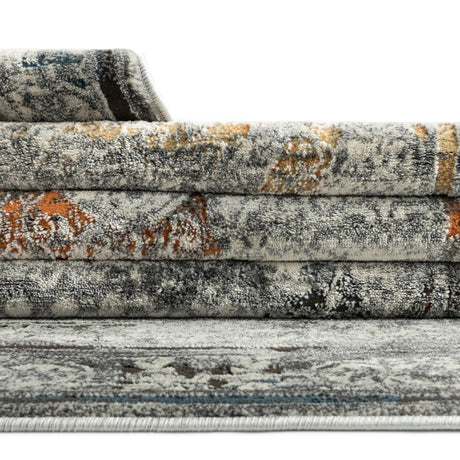 Multicolor 5' 3 x 8' Finsbury Rectangle Area Rug 60% Polypropylene & 40% Polyester Contemporary Carpet for Living Rooms, Dining, Offices for Sale at Rug Engine