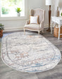 Multicolor 5' 3 x 8' Finsbury Oval Area Rug 60% Polypropylene & 40% Polyester Contemporary Carpet for Living Rooms, Dining, Offices for Sale at Rug Engine