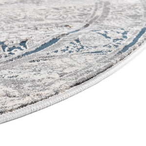 Multicolor 7' 10 x 10' Finsbury Oval Area Rug 60% Polypropylene & 40% Polyester Contemporary Carpet for Living Rooms, Dining, Offices for Sale at Rug Engine
