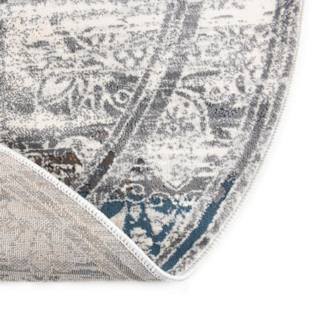 Multicolor 7' 10 x 10' Finsbury Oval Area Rug 60% Polypropylene & 40% Polyester Contemporary Carpet for Living Rooms, Dining, Offices for Sale at Rug Engine