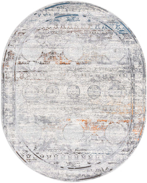 Multicolor 7' 10 x 10' Finsbury Oval Area Rug 60% Polypropylene & 40% Polyester Contemporary Carpet for Living Rooms, Dining, Offices for Sale at Rug Engine