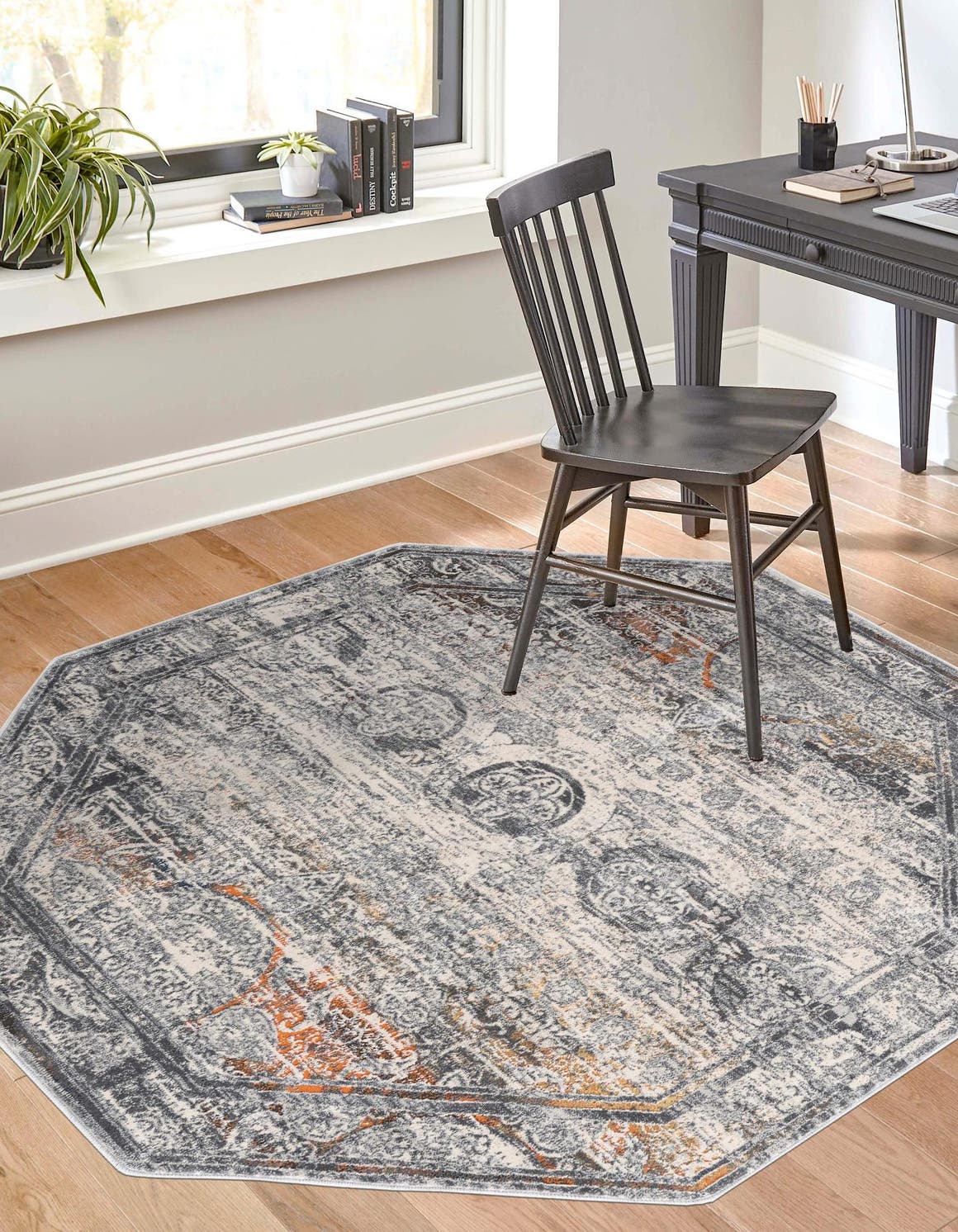 Multicolor 7' 10 x 7' 10 Finsbury Octagon Area Rug 60% Polypropylene & 40% Polyester Contemporary Carpet for Living Rooms, Dining, Offices for Sale at Rug Engine