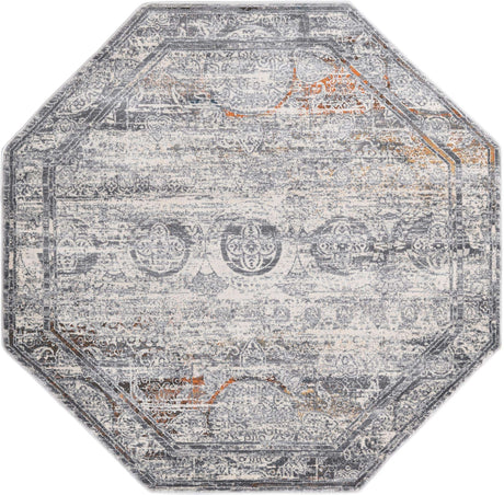Multicolor 5' 3 x 5' 3 Finsbury Octagon Area Rug 60% Polypropylene & 40% Polyester Contemporary Carpet for Living Rooms, Dining, Offices for Sale at Rug Engine