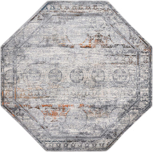 Multicolor 7' 10 x 7' 10 Finsbury Octagon Area Rug 60% Polypropylene & 40% Polyester Contemporary Carpet for Living Rooms, Dining, Offices for Sale at Rug Engine