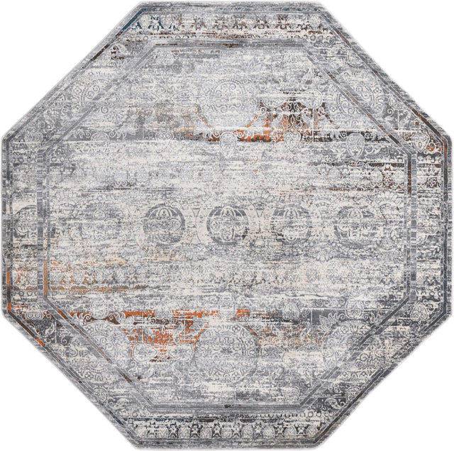 Multicolor 7' 10 x 7' 10 Finsbury Octagon Area Rug 60% Polypropylene & 40% Polyester Contemporary Carpet for Living Rooms, Dining, Offices for Sale at Rug Engine