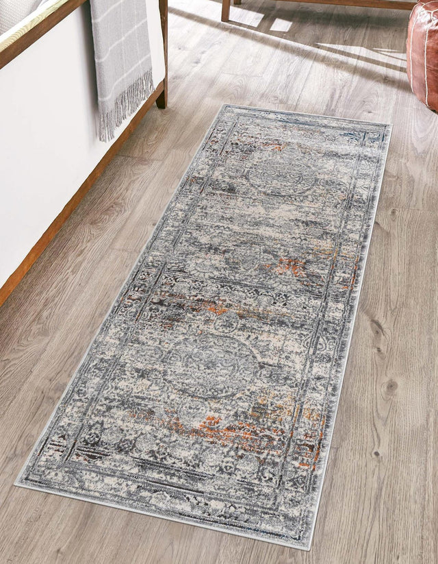 Multicolor 2' 7 x 12' Finsbury Runner Area Rug 60% Polypropylene & 40% Polyester Contemporary Carpet for Living Rooms, Dining, Offices for Sale at Rug Engine