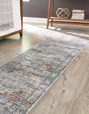 Multicolor 2' x 8' Finsbury Runner Area Rug 60% Polypropylene & 40% Polyester Contemporary Carpet for Living Rooms, Dining, Offices for Sale at Rug Engine
