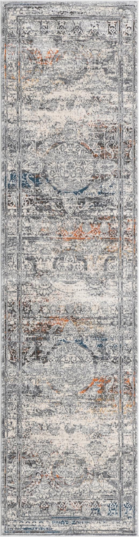 Multicolor 2' x 8' Finsbury Runner Area Rug 60% Polypropylene & 40% Polyester Contemporary Carpet for Living Rooms, Dining, Offices for Sale at Rug Engine