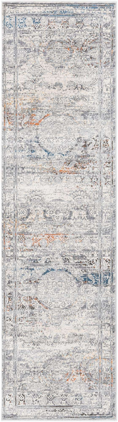 Multicolor 2' x 8' Finsbury Runner Area Rug 60% Polypropylene & 40% Polyester Contemporary Carpet for Living Rooms, Dining, Offices for Sale at Rug Engine