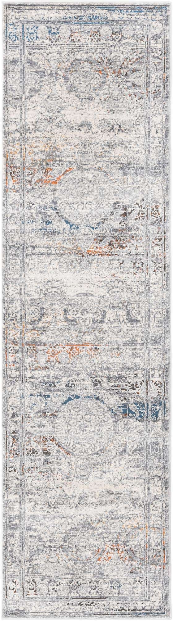 Multicolor 2' x 8' Finsbury Runner Area Rug 60% Polypropylene & 40% Polyester Contemporary Carpet for Living Rooms, Dining, Offices for Sale at Rug Engine