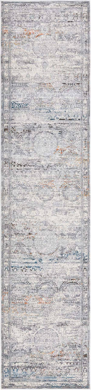 Multicolor 2' 7 x 12' Finsbury Runner Area Rug 60% Polypropylene & 40% Polyester Contemporary Carpet for Living Rooms, Dining, Offices for Sale at Rug Engine
