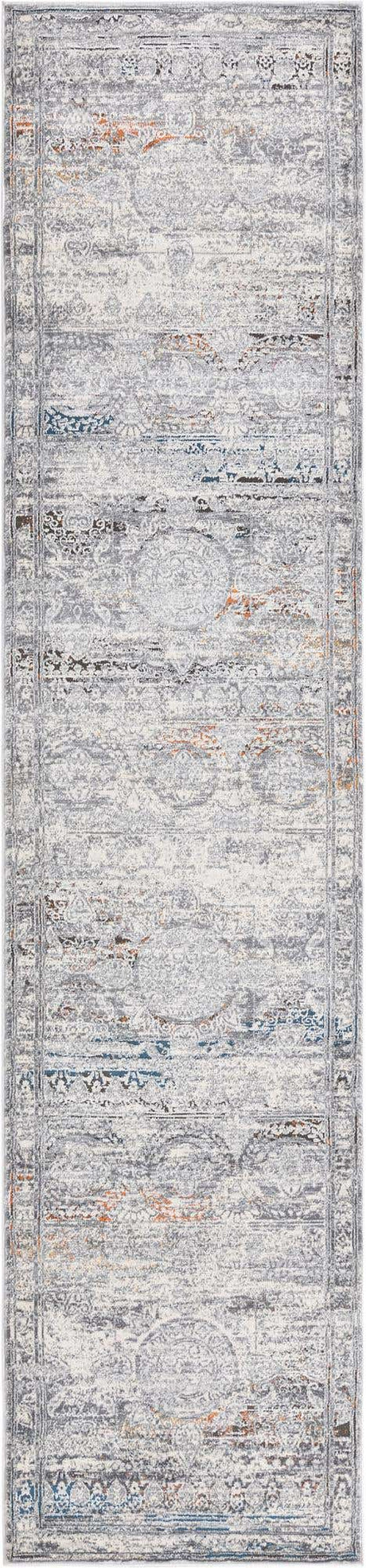 Multicolor 2' 7 x 12' Finsbury Runner Area Rug 60% Polypropylene & 40% Polyester Contemporary Carpet for Living Rooms, Dining, Offices for Sale at Rug Engine