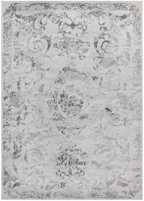 Gray 7' 10 x 10' Finsbury Rectangle Area Rug 60% Polypropylene & 40% Polyester Contemporary Carpet for Living Rooms, Dining, Offices for Sale at Rug Engine