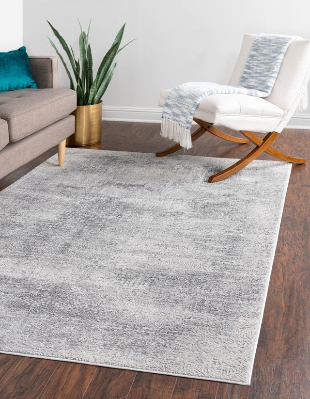 Gray 4' x 6' Finsbury Rectangle Area Rug 60% Polypropylene & 40% Polyester Contemporary Carpet for Living Rooms, Dining, Offices for Sale at Rug Engine