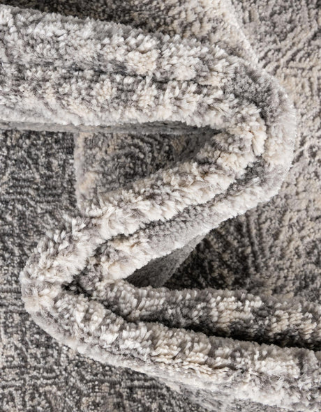 Gray 7' 10 x 10' Finsbury Rectangle Area Rug 60% Polypropylene & 40% Polyester Contemporary Carpet for Living Rooms, Dining, Offices for Sale at Rug Engine