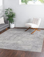 Gray 7' 10 x 7' 10 Finsbury Square Area Rug 60% Polypropylene & 40% Polyester Contemporary Carpet for Living Rooms, Dining, Offices for Sale at Rug Engine