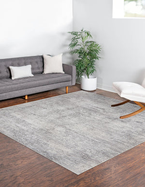 Gray 10' x 10' Finsbury Square Area Rug 60% Polypropylene & 40% Polyester Contemporary Carpet for Living Rooms, Dining, Offices for Sale at Rug Engine