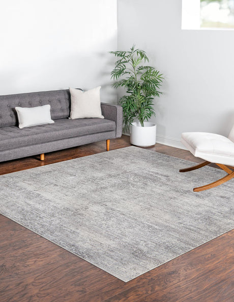 Gray 6' 1 x 6' 1 Finsbury Square Area Rug 60% Polypropylene & 40% Polyester Contemporary Carpet for Living Rooms, Dining, Offices for Sale at Rug Engine