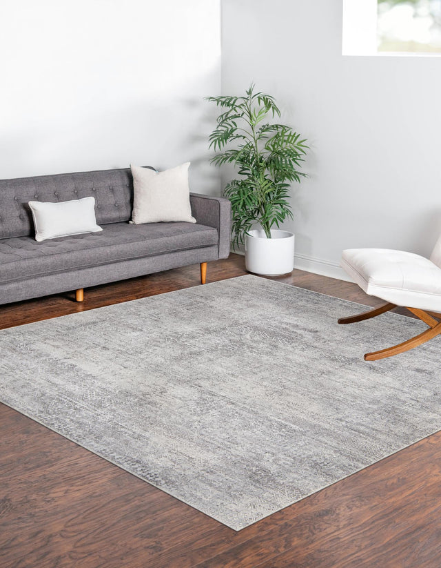 Gray 7' 10 x 7' 10 Finsbury Square Area Rug 60% Polypropylene & 40% Polyester Contemporary Carpet for Living Rooms, Dining, Offices for Sale at Rug Engine