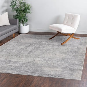 Gray 10' x 10' Finsbury Square Area Rug 60% Polypropylene & 40% Polyester Contemporary Carpet for Living Rooms, Dining, Offices for Sale at Rug Engine